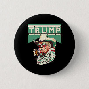 Cowboy Trump ist mein Präsident Button