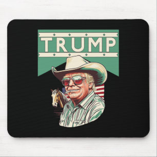 Cowboy Trump ist mein Präsident Mousepad