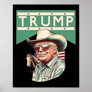 Cowboy Trump ist mein Präsident Poster