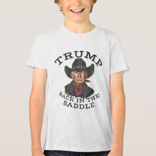 Cowboy Trump kehrt in die Satteleinweihung 2025 zu Tri-Blend Shirt