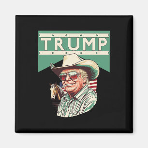Cowboy Trump Trump ist mein Präsident  Magnet