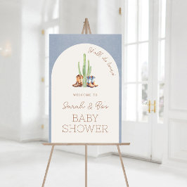 Cowboy Twins Baby Dusche Begrüßungszeichen Plakat