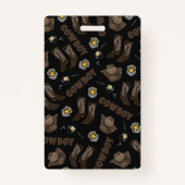 Cowboy Typografie Künstlerisch Cool Brown Watercol Ausweis (Rückseite)