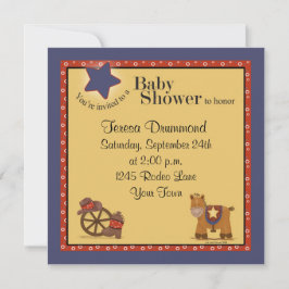 Cowboy-u. Cowgirl-Babyparty mit Marine Einladung