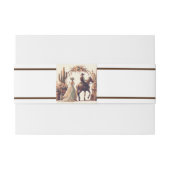 Cowboy und Bride Western Style Wedding Brown Einladungsbanderole (Rückseitenbeispiel)