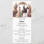 Cowboy und Bride Western Style Wedding Menükarte (Vorderseite)