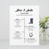 Cowboy und Bride Western Style Wedding Program Menükarte (Stehend Vorderseite)