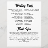 Cowboy und Bride Western Style Wedding Program Menükarte (Rückseite)