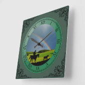 COWBOY UND COW QUADRATISCHE WANDUHR (Winkel)