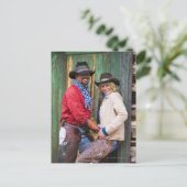 Cowboy und Cowgirl, die Hände vor halten Postkarte (Stehend Vorderseite)