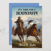 Cowboy und Cowgirl Einladung (Vorne/Hinten)