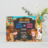 Cowboy und Cowgirl - Einladung Wilder Westen (Stehend Vorderseite)