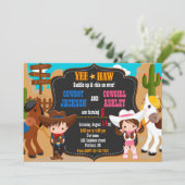 Cowboy und Cowgirl - Einladung Wilder Westen (Stehend Vorderseite)