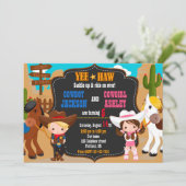 Cowboy und Cowgirl - Einladung Wilder Westen (Stehend Vorderseite)