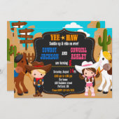 Cowboy und Cowgirl - Einladung Wilder Westen (Vorne/Hinten)