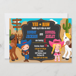 Cowboy und Cowgirl - Einladung Wilder Westen