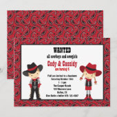 Cowboy und Cowgirl Einladungen (Vorne/Hinten)