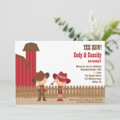 Cowboy und Cowgirl Einladungen (Stehend Vorderseite)