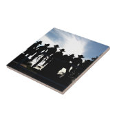 Cowboy-und Cowgirl-Einstellung auf Zaun Fliese (Seite)