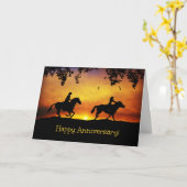 Cowboy und Cowgirl Happy Anniversary Card Karte (Gelbe Blume)