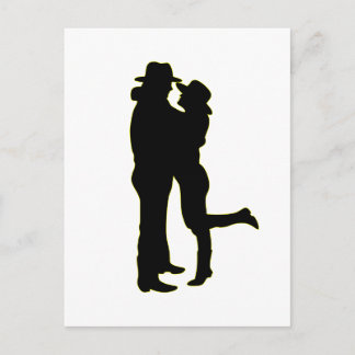 Cowboy und Cowgirl in der Liebe Silhouette Postkarte