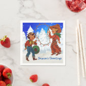 Cowboy und Cowgirl Kinder Winter Partys Napkins Serviette (Beispiel)