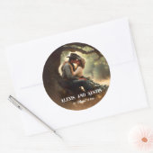 Cowboy und Cowgirl Kissing Wedding Runder Aufkleber (Umschlag)
