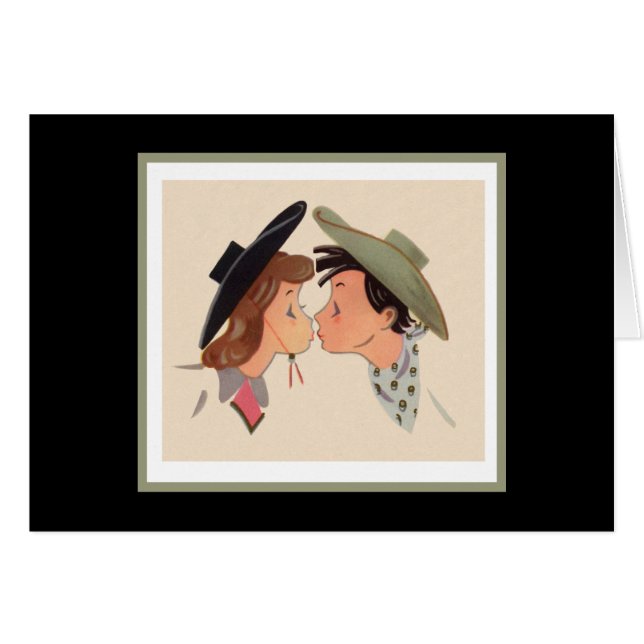 Cowboy-und Cowgirl-Küssen (Vorderseite (Horizontal))