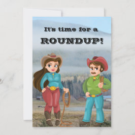 Cowboy und Cowgirl Party Einladung