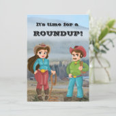 Cowboy und Cowgirl Party Einladung (Stehend Vorderseite)