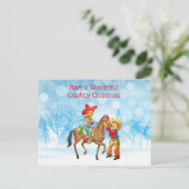 Cowboy und Cowgirl Weihnachten Postkarte (Stehend Vorderseite)