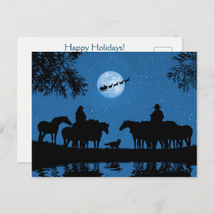 Cowboy und Cowgirl Western Holiday Postkarte