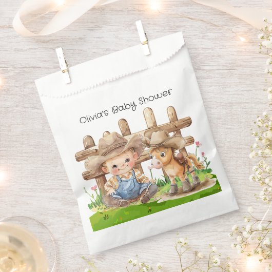 Cowboy und eine Pony Horse Boy Baby Dusche Geschenktütchen (Ausgeschnitten)