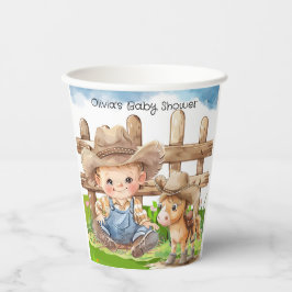Cowboy und eine Pony Horse Boy Baby Dusche Pappbecher