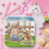 Cowboy und eine Pony Horse Boy Baby Dusche Pappteller (Party)