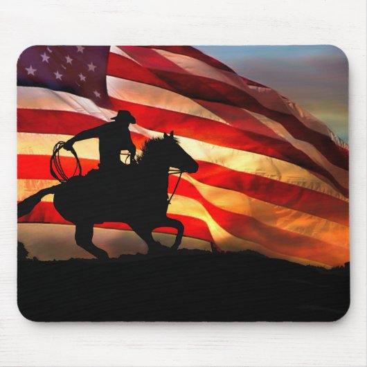 Cowboy und Flagge Mousepad (Vorne)