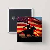 Cowboy und Flair der amerikanischen Flagge Button (Vorne & Hinten)
