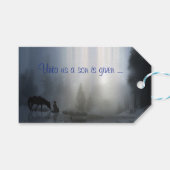 Cowboy und Horse Religious Country Weihnachtsmarke Geschenkanhänger (Vorderseite (Horizontal))