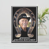 Cowboy und Hufeisenfeier des Lebens Einladung (Stehend Vorderseite)