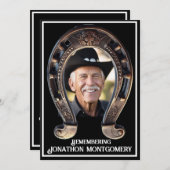 Cowboy und Hufeisenfeier des Lebens Einladung (Vorne/Hinten)