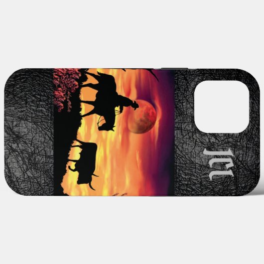 Cowboy und Longhorn Steer Case-Mate iPhone Case (Rückseite (Horizontal))