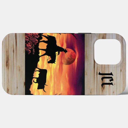 Cowboy und Longhorn Steer Case-Mate iPhone Case (Rückseite (Horizontal))