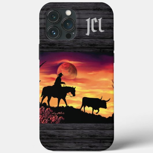 Cowboy und Longhorn Steer Case-Mate iPhone Case (Rückseite)