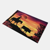 Cowboy und Longhorn Steer Doormat Fußmatte (Schrägansicht)
