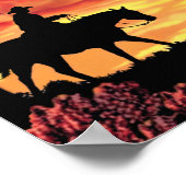 Cowboy und Longhorn Steer Poster (Ecke)