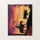 Cowboy und Longhorn Steer Puzzle (Vertikal)