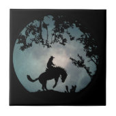 Cowboy und Moon Art Tile Fliese (Vorderseite)