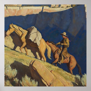 „Cowboy und Packpferd“ von Maynard Dixon Poster