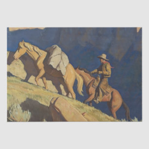 „Cowboy und Packpferd“ von Maynard Dixon Seidenpapier