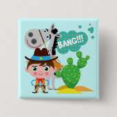 Cowboy und Pferd Button (Vorderseite)
